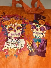 16×18 Dias De Los Muertos Day Of The Dead Skeletons Reusable Shopping Bag