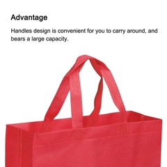 30x40cm Reusable Gift Bag, 10Pcs Horizontal Style Non-Woven, Red