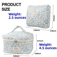 Fcteap Makeup Bag Travel Essentials Quilted Cosmetic Large, Colorful Dots