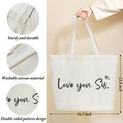 Aesthetic Library Tote Bag Funny Reusable Shopping Bag for Sisters Friends