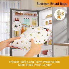 Removable Beeswax Bread Bags for Sourdough & Homemade Extra Large (XL), White