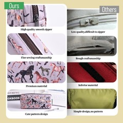 LParkin Horse Large Capacity Pencil Case, 8 inches * 3.5 inches, multicolor