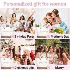 Mama Bag Beach Tote Bag Mom Bag With Zipper New Mom Gifts Bag For Hospital Perso