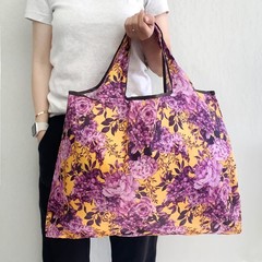 Large Lavender Bloom Reusable Tote Bag Eco-Friendly Foldable Durable Waterproof