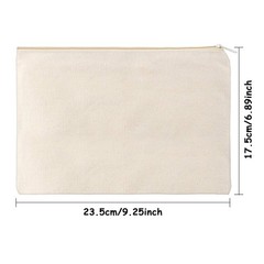 Gejoy 10 Pieces Cosmetic Canvas Pouch Bag Multipurpose Makeup Large, Beige