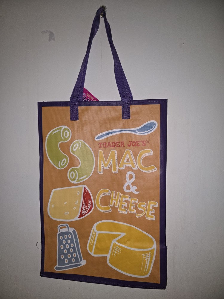 TRADER JOE’S ECO Reusable Shopping Grocery Bag – Mac&Cheese/PB&Jam NWT 1pc