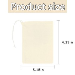 ARKBAODAN 50PCS 3×4 in Small Muslin Cloth Bags 1 count (Pack of 50), Natural