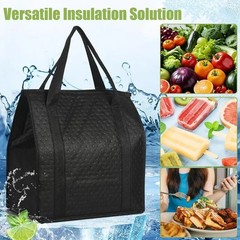 Large Insulated Reusable Grocery Bag with Zipper & Front Pocket – Keeps Food Hot