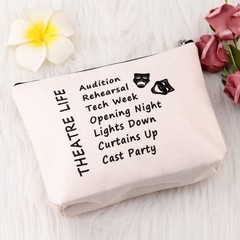 PXTIDY Theatre Life makeup Bag Drama Theater Gifts Comedy middle, beige