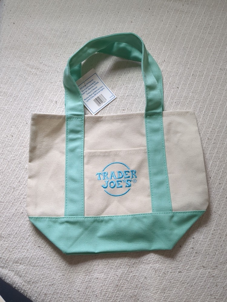Trader Joe’s Mini Pastel Canvas Tote Bag Set 2025 Colors, Pack of 3
