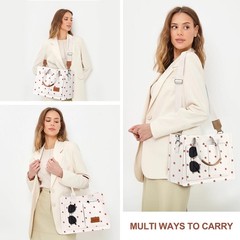 Canvas Tote Bag for Women, Large Work Purses Bible Tote(Small Strawberry)