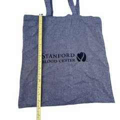 Stanford Blood Center Recycled Cotton Tote Bag 16×14 Gray student nurse gift NEW