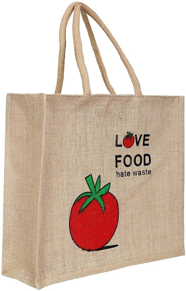 Reusable Jute Bags Eco-Friendly Printed Lunch Shopping Grocery Hand Bag Tote