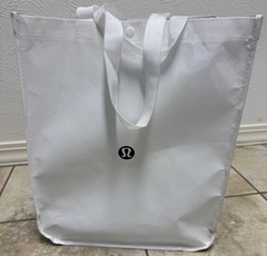 Lululemon Reusable Shopping Button Tote Bag Medium White Black