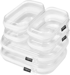 6 Pack Clear Hard Shell Beauty Organizer (2M+4S), 1.2Mm Crush-Proof Cosmetic Cas