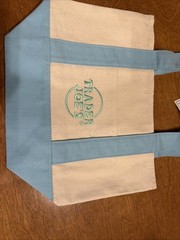 Trader Joe’s 2026 Mini Canvas Pastel Reusable Tote Bag Blue – BRAND NEW