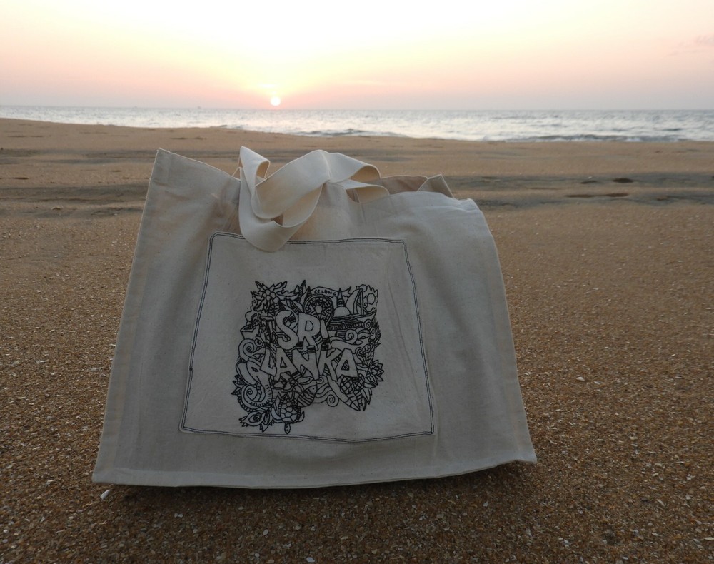 Long Handle Foldable Reusable Grocery Shopping, Eco Cotton Beach Travel Tote Bag