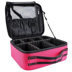 gzcz Makeup Travel Bag 10.4 Inches Cosmetic Case Professional Small, Rose Red