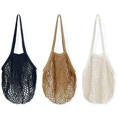 Cotton Mesh Net Foldable Reusable Grocery Bag for Farmers Market, Vegetables,…