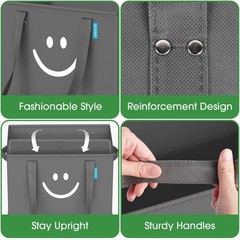 Reusable Grocery Bags 6 Pack – Collapsible Tote Shopping Bags with Sturdy Han…