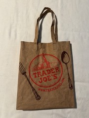 Trader Joe’s Reusable Shopping Tote Bag Brown/Red Reusable Paper Bag