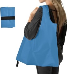 C3-Blue Washable Reusable Grocery Tote – Foldable, Lightweight Polyester Carrier
