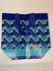 NEW Floral Print Blue Bottom Shopper Beach Gym Tote Bag 14 x 10.5