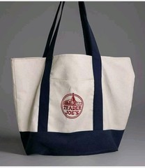 Luxury Classic Navy Trader Joe’s Canvas Tote Bag | Large Reusable Everyday Carry