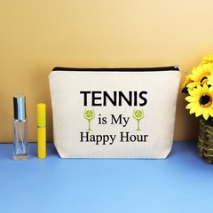 Tennis Gifts for Women Lover Gift Cosmetic Bag s, Off White
