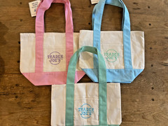 Trader Joe’s PASTEL Mini Tote Bag Set of 3 Blue/Green/Pink/Spring