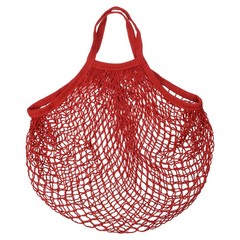 Cotton Mesh Bag, 15×13.8″ Mesh Net String Grocery Bags Red