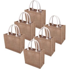 Threadart Jute Tote Bags Fine Burlap Reusable Bridal Shopping Beach – Bulk Packs