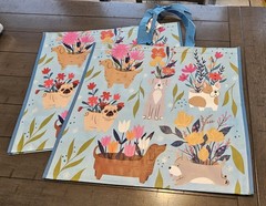 NEW Lot 2 TJ Maxx Dogs Planter XL Shopping Gift Bags Reusable Waterproof ECO