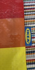 Quantity 2 IKEA Rainbow 27 x 27 cm Tote Shopper Bag with yellow handles – NEW