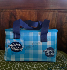 HAWAII FOODLAND BLUE PALAKA REUSABLE INSULATED SCHOOL LUNCH BAG Beach TOTE NEW