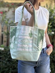 Made To Order – 4PC Hand-Painted Trader Joe’s Striped Mini Totes in all colors