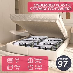 8 Pack 97L Extra Large 8 pack-97L Heavy Duty Tote Bags Transparent black edge