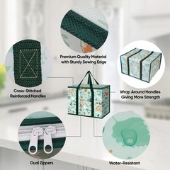 2Pk Insulated Reusable Grocery Bags, Collapsible Cooler Bag for Groceries, He…