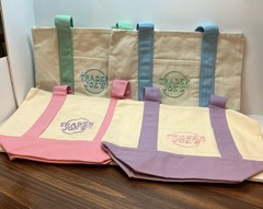Trader Joe’s 2026 Mini Pastel Canvas Tote Bag Set Of 4 IN HAND READY TO SHIP!!!!