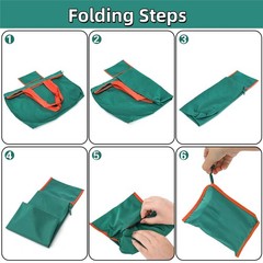 4 PCS Reusable Shopping Bags Foldable Grocery Handle Drawstring Closure Tote