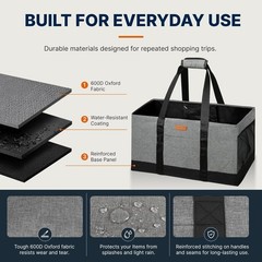 Extra Large Foldable Grocery Tote Bag With Handles for Storage, Picnics, Beac…