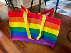 Ikea STORSTOMMA Reusable Large Shopping Laundry Storage Bag Rainbow Multicolor