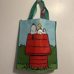 Peanuts Snoopy Spring Reusable Tote Shopping Gift Bags NWT Lot of 2 Bags 15”x12”