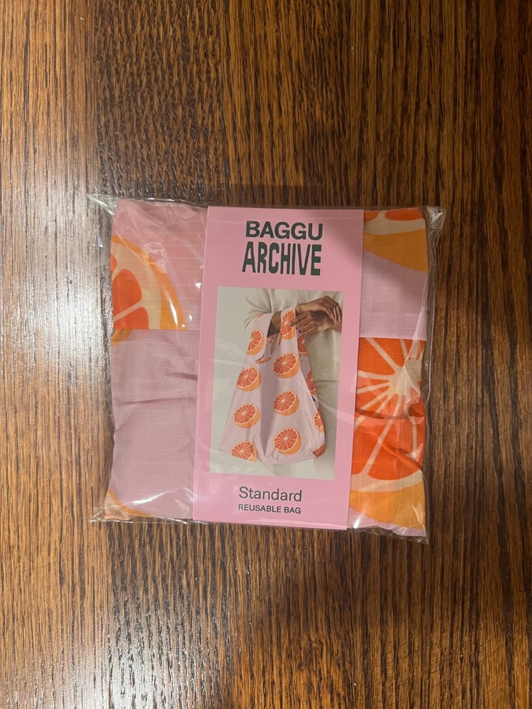 BAGGU Grapefruit Standard Reuseable Bag NWT HTF Rare Retired
