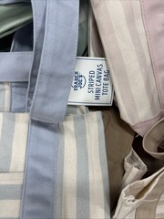 New Set of 4 Summer 2026 Trader Joe’s Striped Mini Canvas Totes Pastel Colors