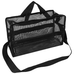 SHANY Collapsible Makeup Tools Travel Mesh 14.5x9x6 Inch (Pack of 1), BLACK