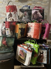 Purina NutreBeef Reusable Animal Print Shopping Bags Multicolor Plastic