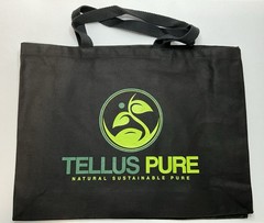 TellusPure Large Black Canvas Reusable Grocery Shopping Bag Beach Tote Durable