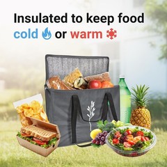 Durable 2-Pack Gray Insulated Grocery Bags – Eco-Friendly & Versatile 9 Gallon