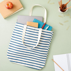 Canvas Tote Bag Set – Durable Polycotton Fabric Grocery Bag – Foldable Reusable